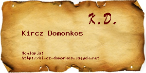 Kircz Domonkos névjegykártya